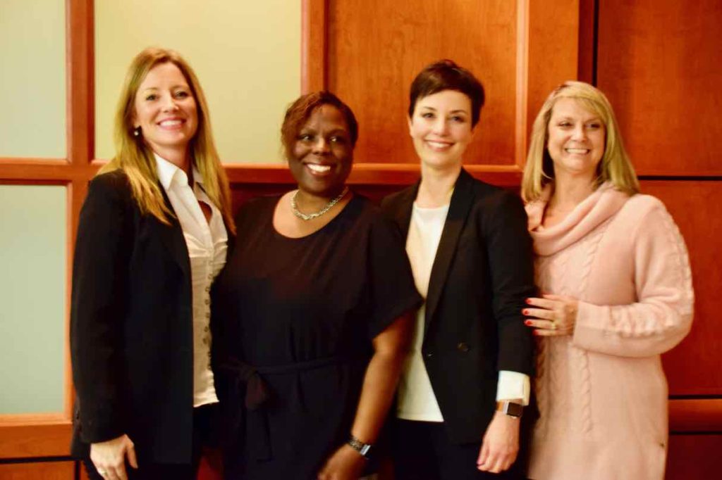 UT-UTCS administrators Holly Engleman, Nicole Whetstone, Melissa Chavez and Melissa Ruffin presented at the DDCE Lecture Series on UT Austin campus on Feb. 20.