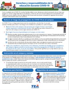 Education Rights and Responsibilities poster in Spanish page 2