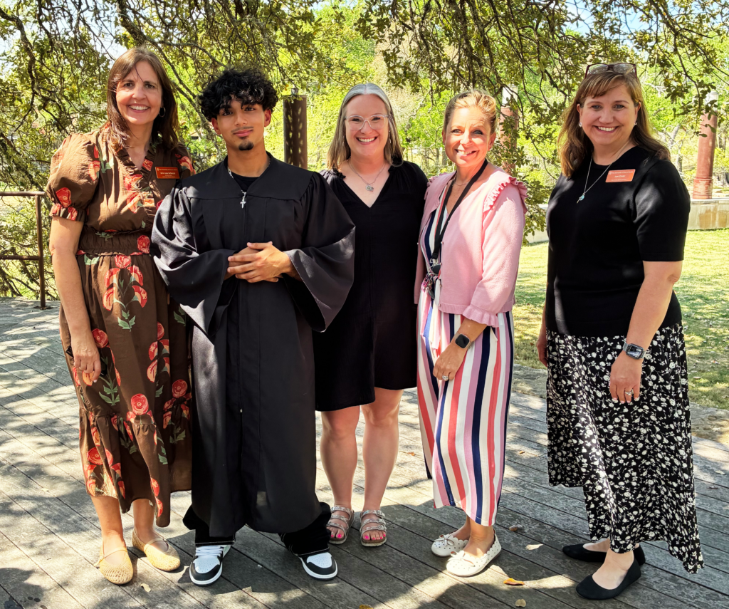 Greg graduates, with UTCS staff support